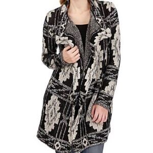 Lucky Brand Womens Aztec Southwestern Long Cardigan Size Large Art Deco